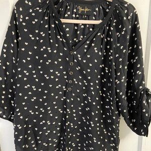 Yumi Kim 100% Silk Top, Size Small, Broken Heart